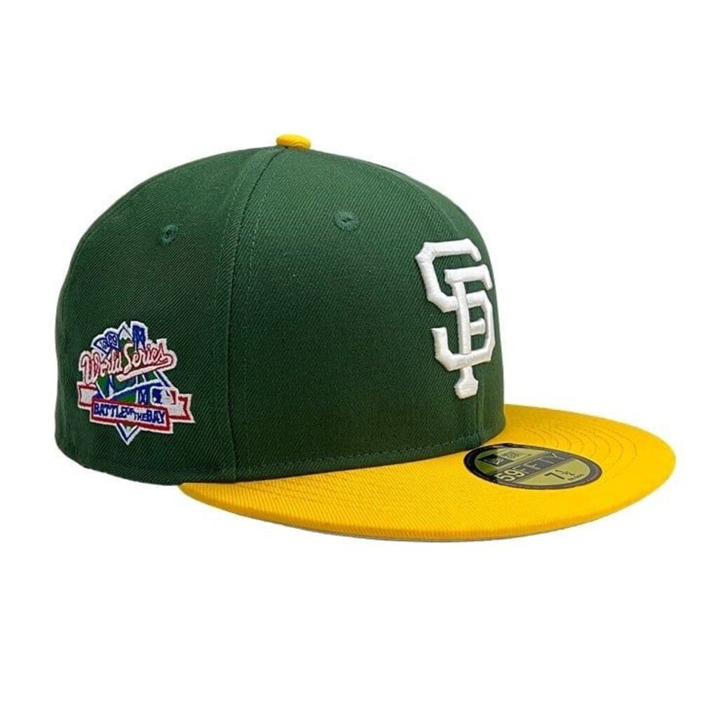 New Era San Francisco Giants Hat Oakland A's Green and Yellow Battle of the Bay